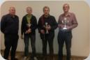 (v.l.n.r.) 1.Vorsitzender Hermann-Josef Gerards  1.Platz Karl Deliege  2.Platz Klaus Ptsch  3.Platz Helmut Bronckhorst
